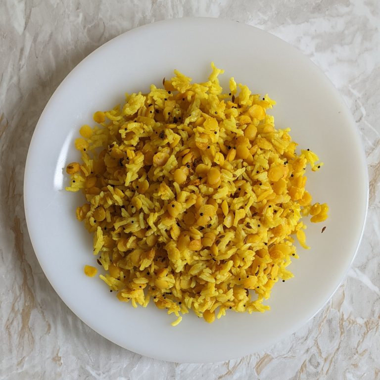 Turmeric Infused Yellow Lentil Dahl and Basmati White Rice