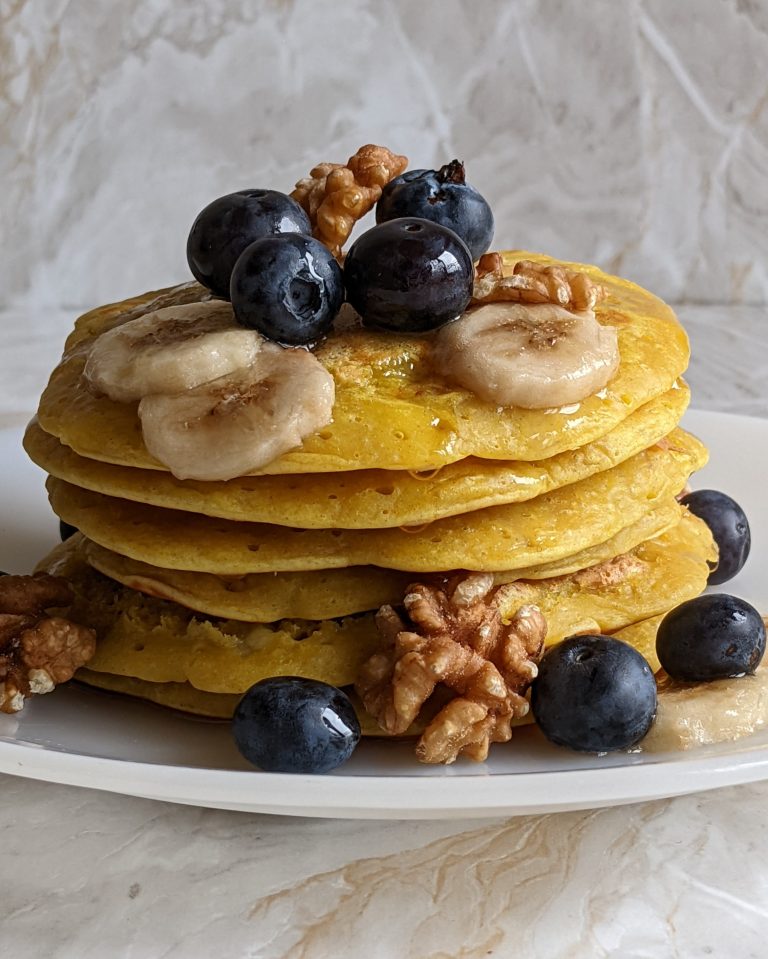 Turmeric Banana Fluffy Golden Pancakes Recipe – Eggless Pancakes – Pancake Recipes – Breakfast Recipes