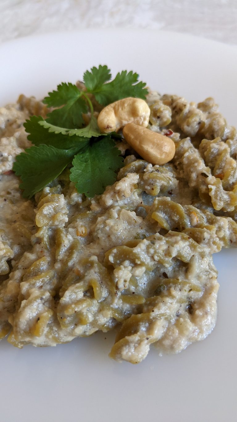 Vegan Cashew Nut (Like White Sauce) Pea Protein Pasta Recipe – High Protein Recipes – Vegan Recipes