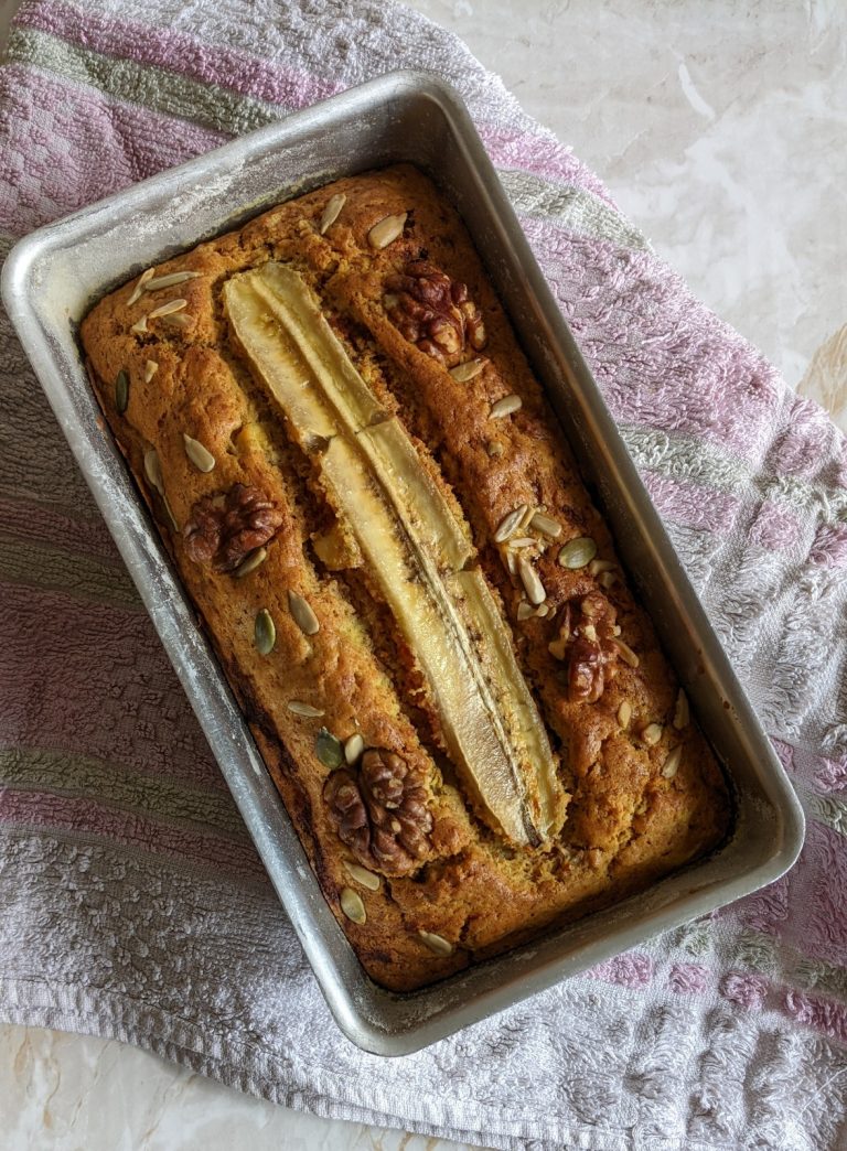 Turmeric Recipes – Super Moist Easy Bake Eggless Banana Turmeric Loaf Cake Recipe – Eggless Dessert Recipes