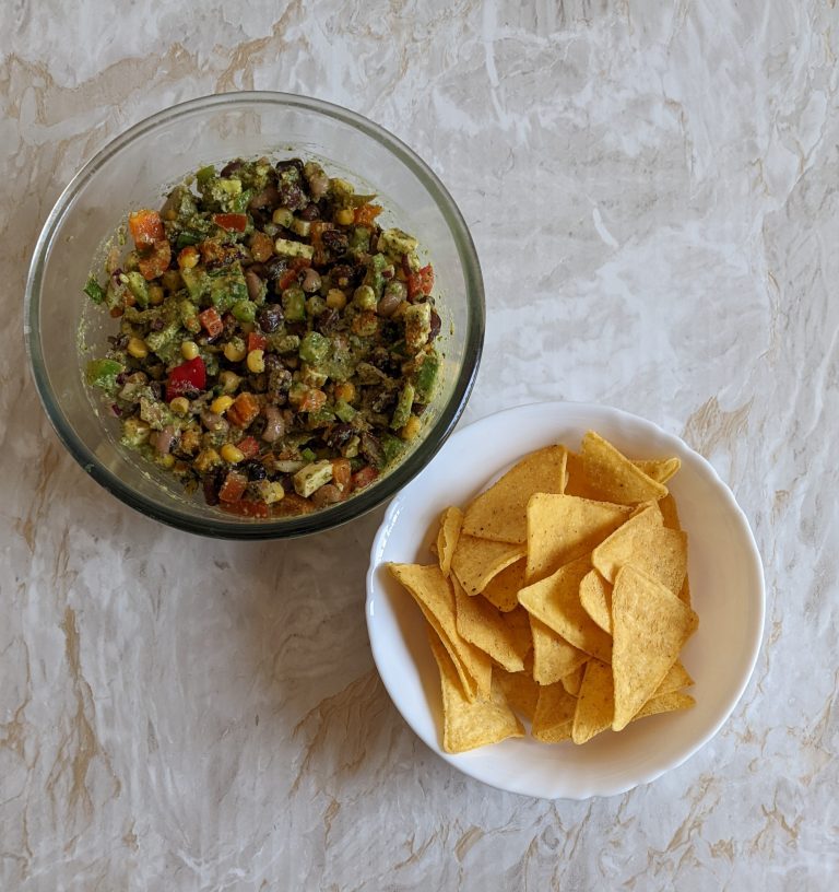 Viral Cowboy Caviar Recipe – Healthy Vegetarian Salad Recipe With Tortilla Chips – Sunflower seed and Pumpkin seed Recipe – Healthy Snack Recipes