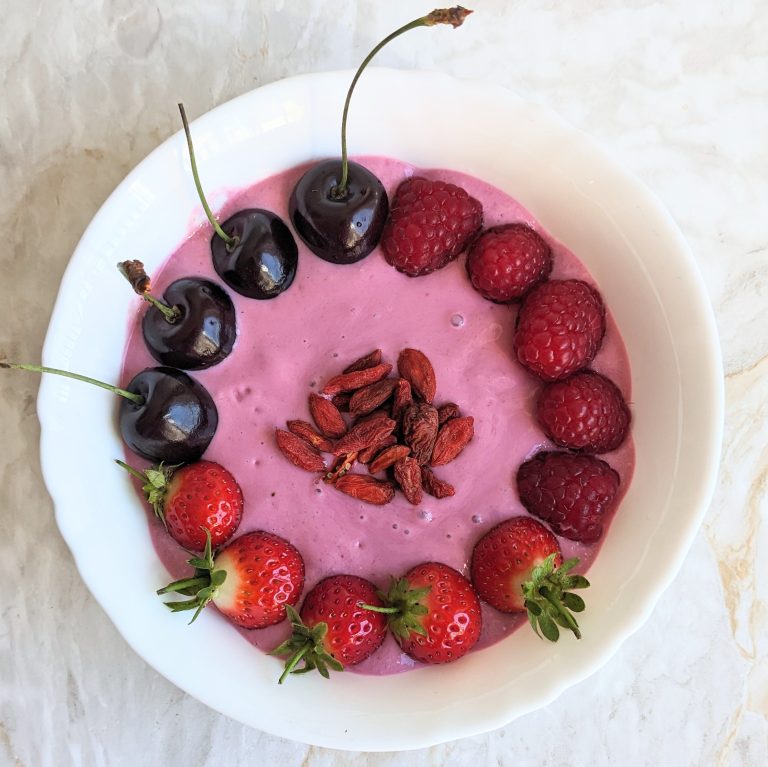 Pink Barbie Smoothie Bowl Recipe with Berries