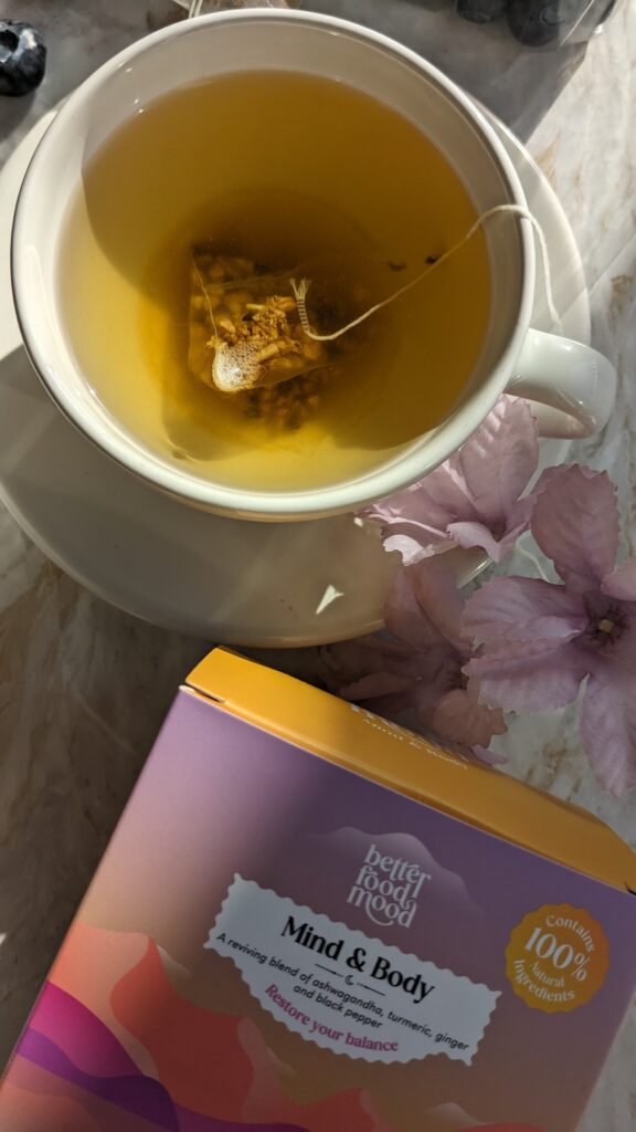 turmeric ashwagandha tea with ginger and black pepper